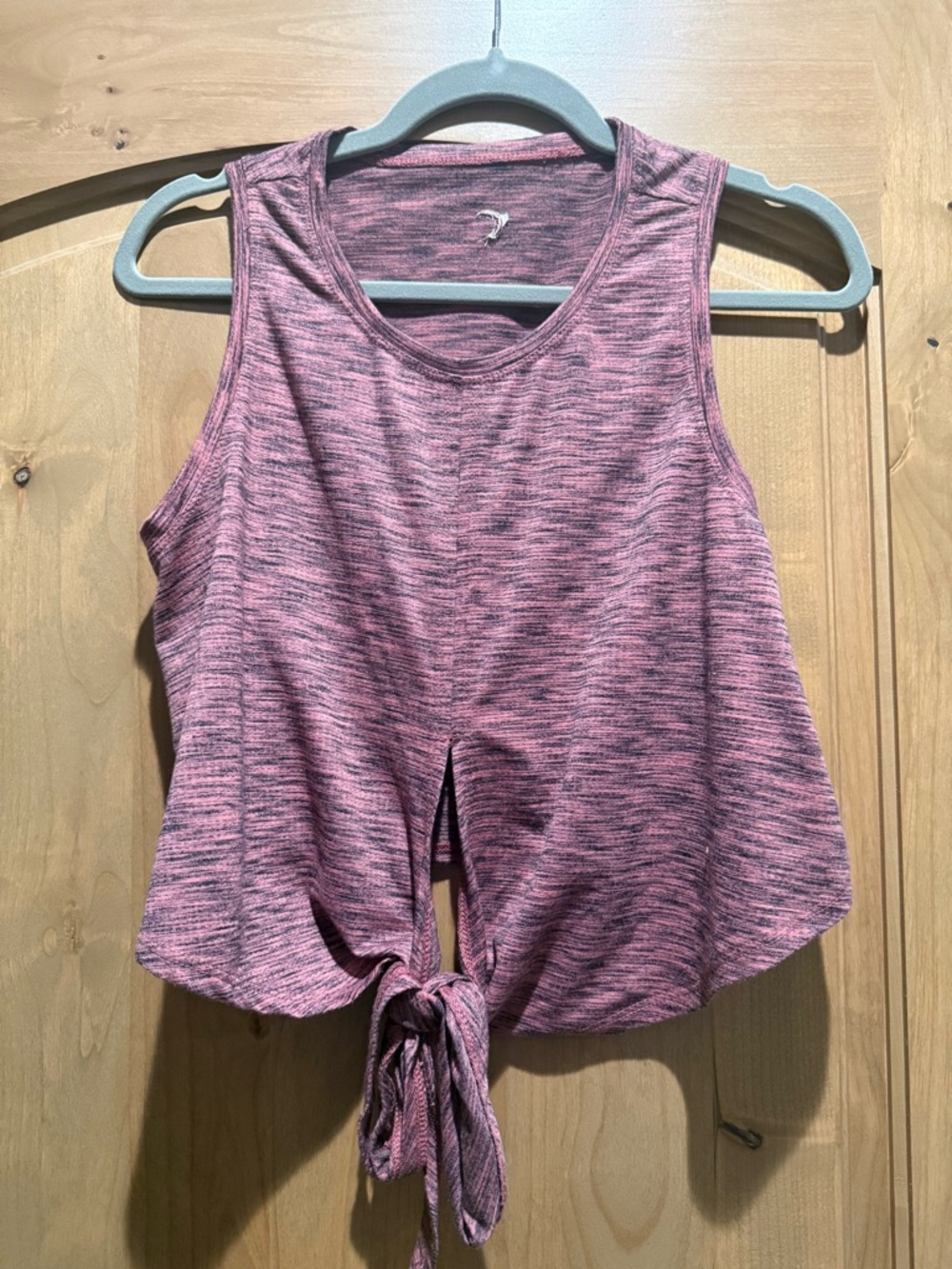 ZYIA Pink Heather Tie-Front Athletic Tank